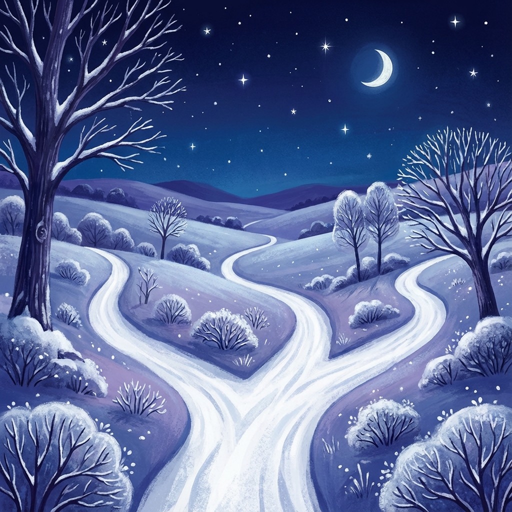 Snowy Village Background